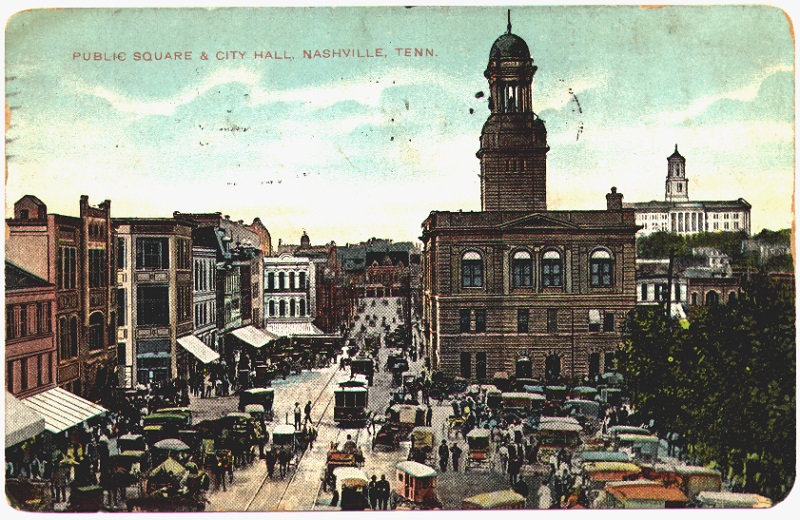 Postcard of Public Square from the Ridley Wills Postcard Collection, circa early 20th century 