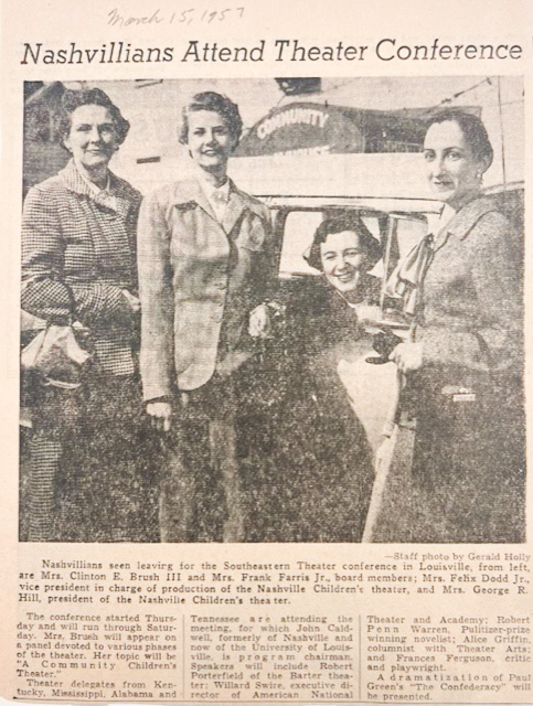 Tennessean clipping from 1957 about theater conference