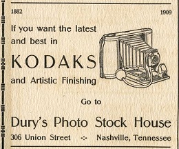 Ad for Dury's Photo Store